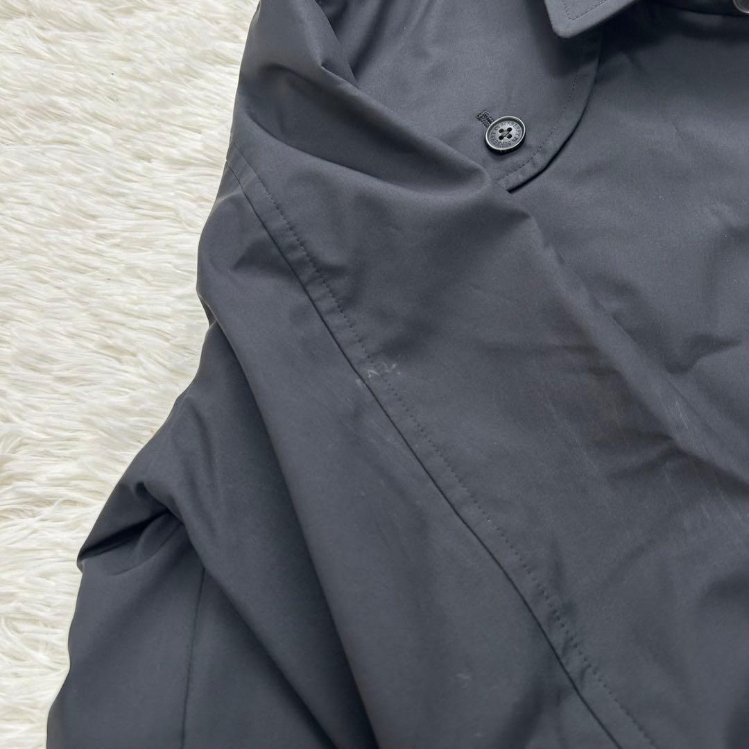 【美品/L】バーバリーブラックレーベル トレンチコート ノバチェック 黒 比翼