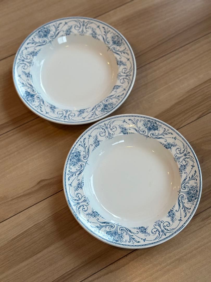  Boch ボッホ B.F.Kアンティーク スープ皿2枚セット