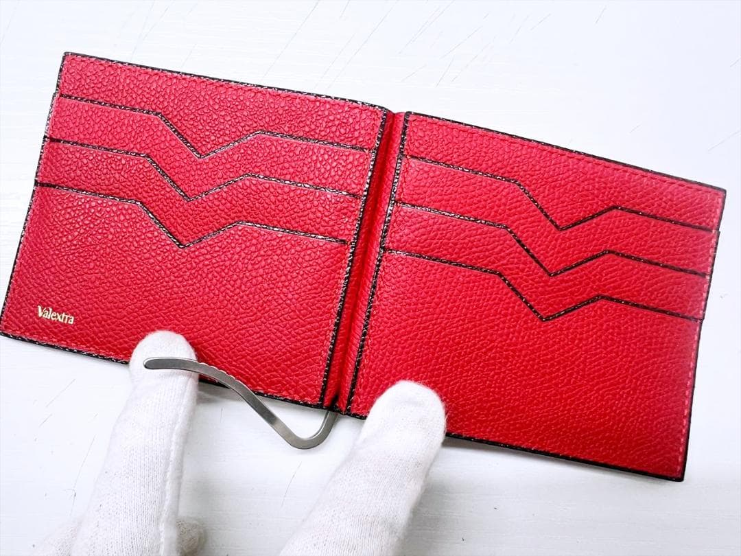 美品　VALEXTRA　ヴァレクストラ　グレインカーフスキン　マネークリップ