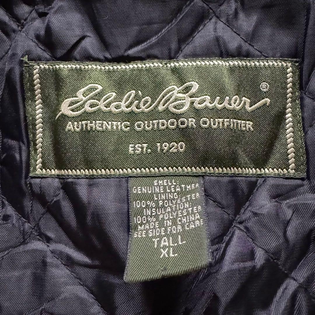 00s エディーバウアー XL レザージャケット　シングルライダース　本革　黒色