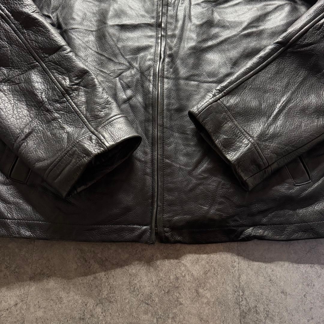 00s エディーバウアー XL レザージャケット　シングルライダース　本革　黒色