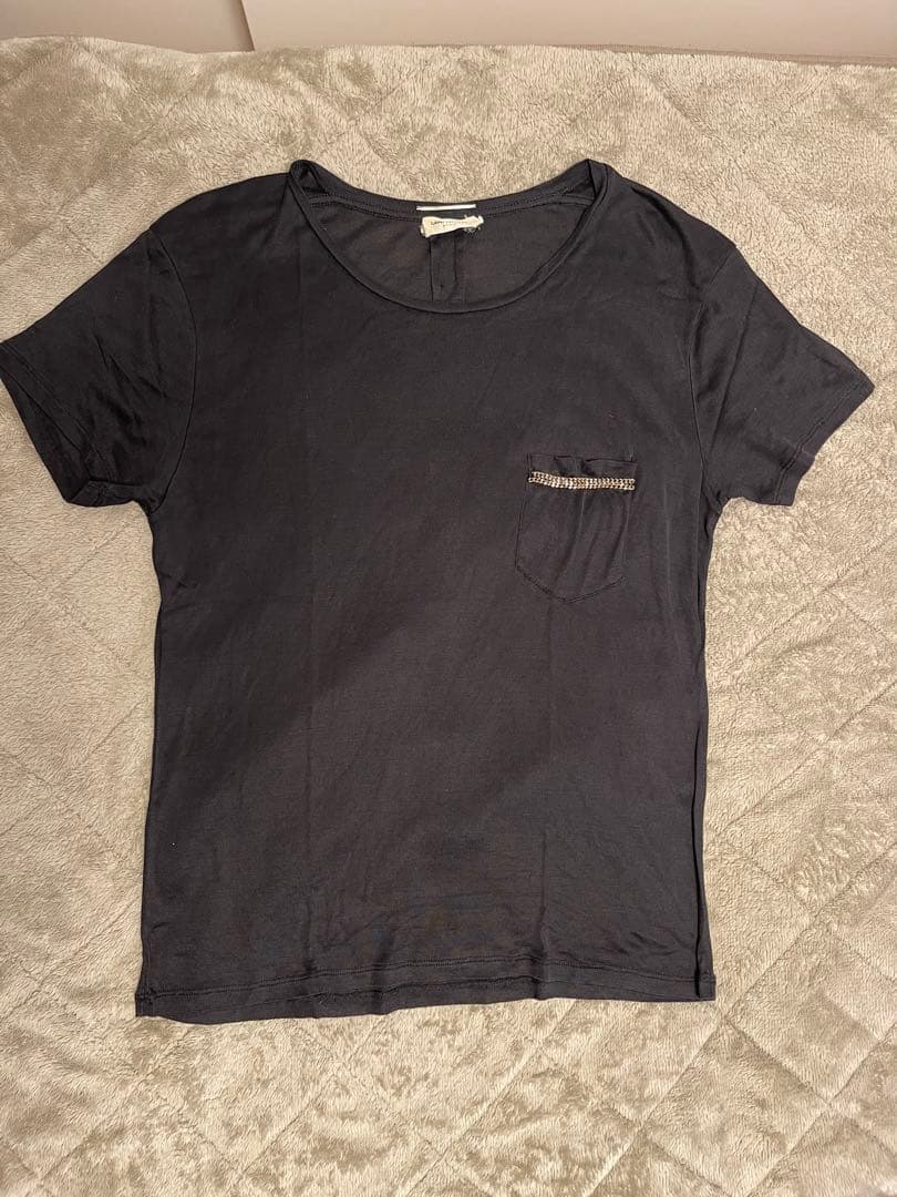 サンローラン　SAINT LAURENT　シルク　Tシャツ　トップス　エディ期