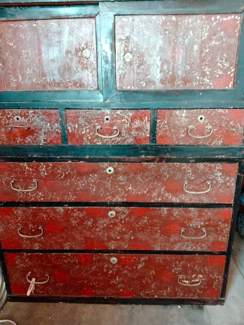 津軽塗タンス　古いモノなので