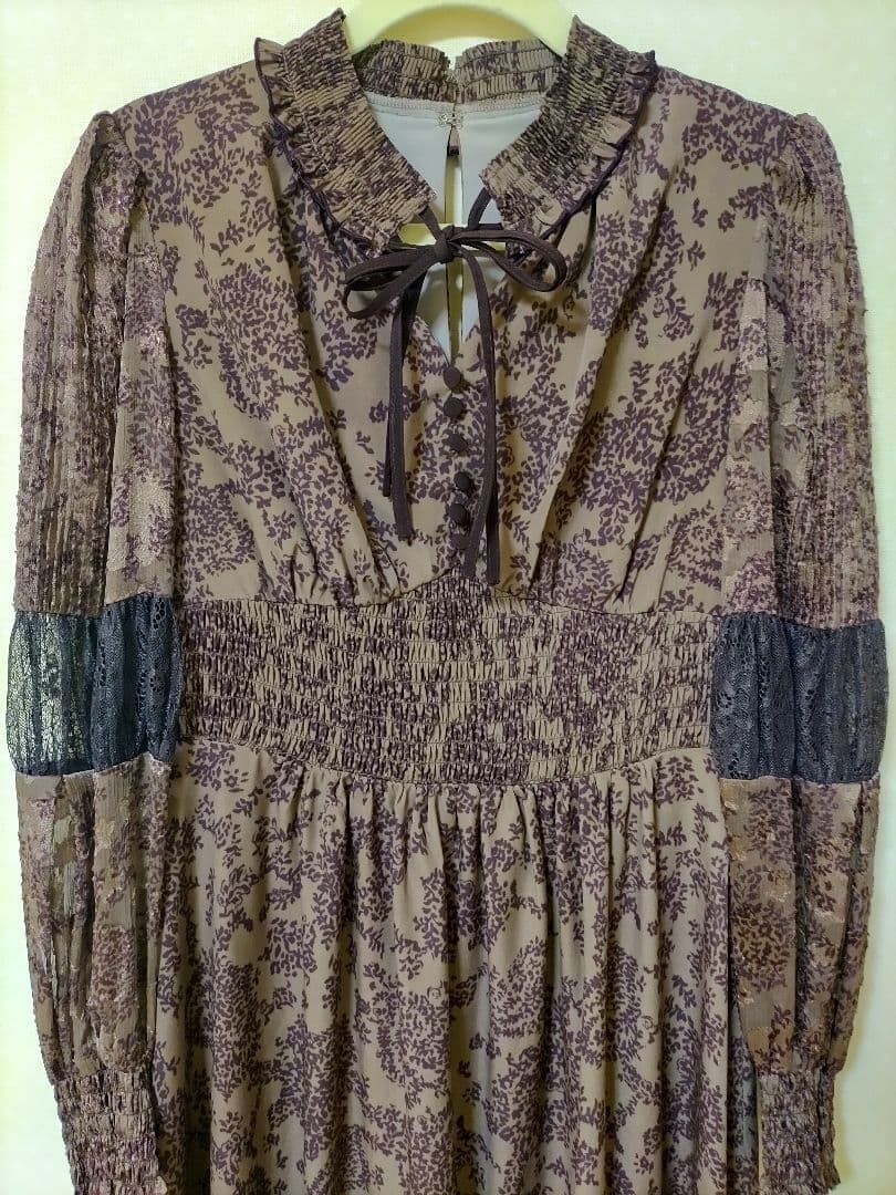 m☆Winter Floral Long-sleeve Dress