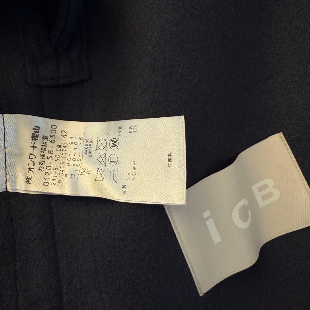 iCB ウールリバーポンチョ　ウール　カシミヤ　42