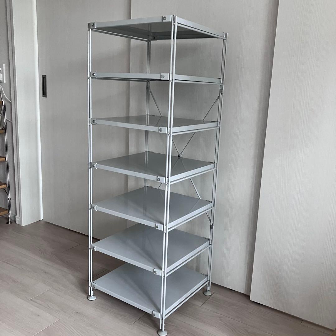 無印　スチールユニットシェルフ　グレー　42センチ