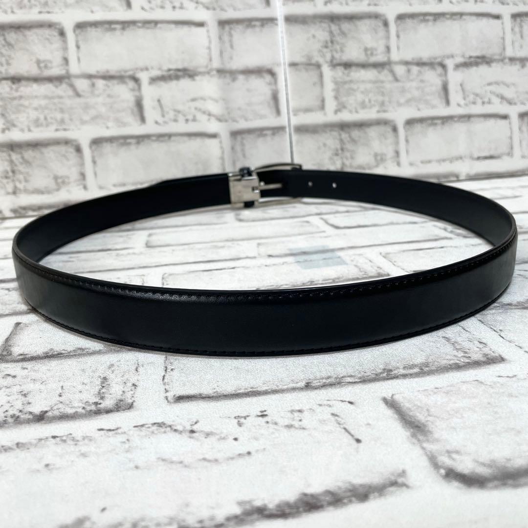 極美品✨ブルガリ　ベルト　男女兼用　スクエアバックル　ハトメピン　ロゴ刻印　黒