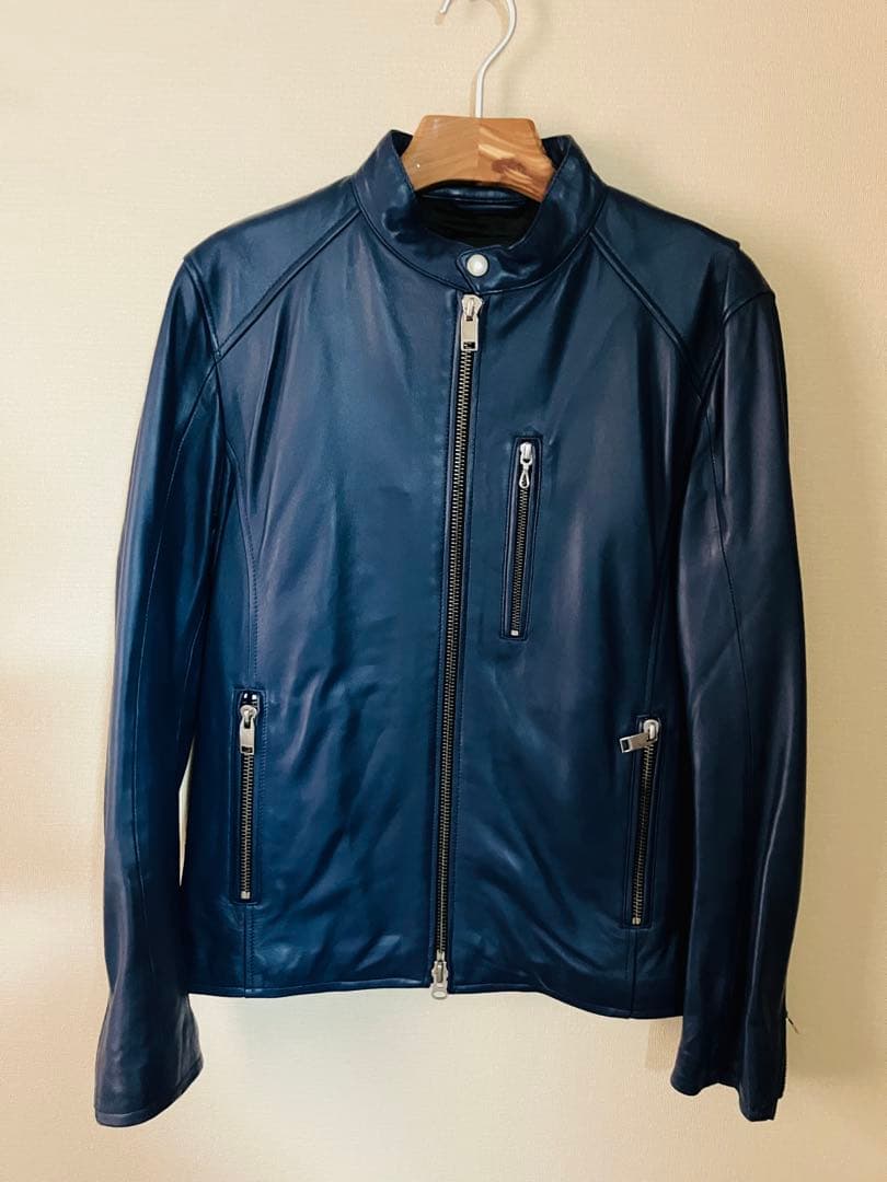 掘*人様 JACKROSE ネイビー シングルライダースジャケット ネイビー サ