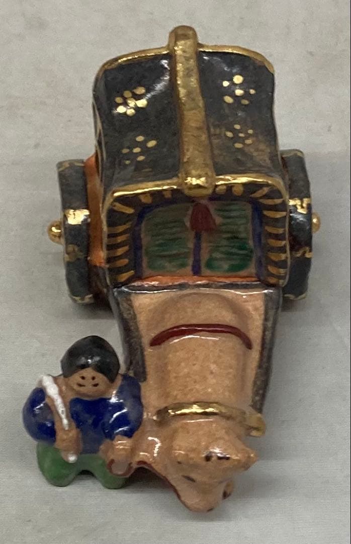 B526s「牛車童狩衣 香合」長谷川剛作　共箱　一陶人窯　埼玉　茶道具