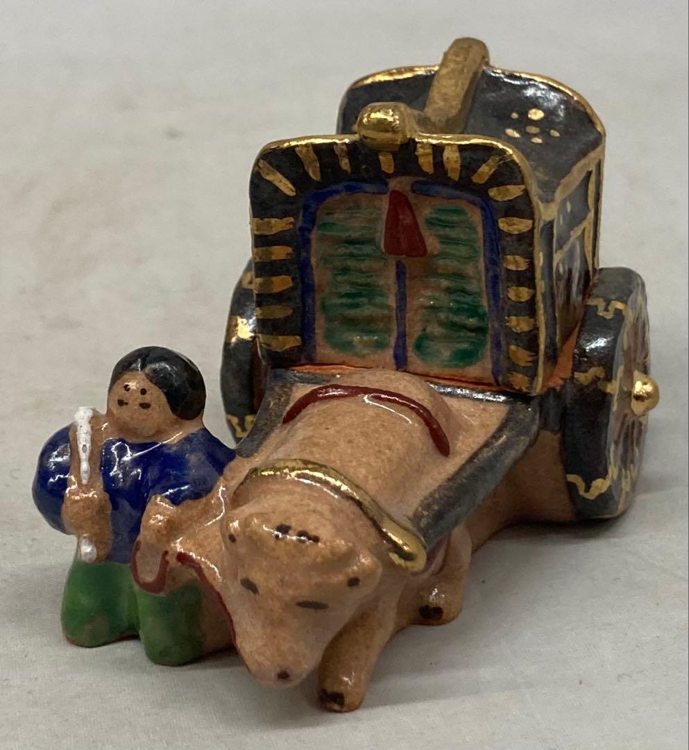 B526s「牛車童狩衣 香合」長谷川剛作　共箱　一陶人窯　埼玉　茶道具