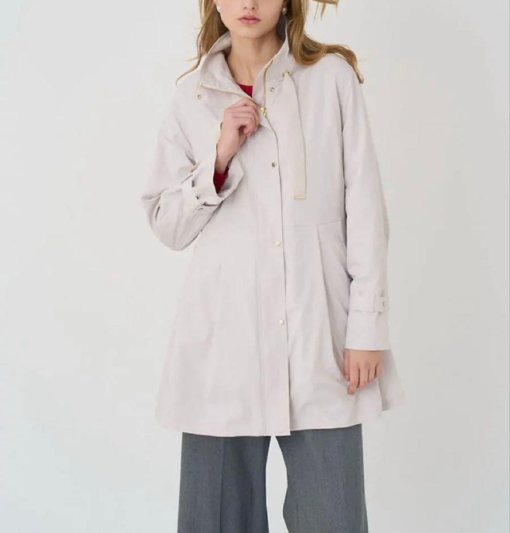 未使用級 今年モデル アナイ ブライトツイルフレアミドルコート 38 ベージュ