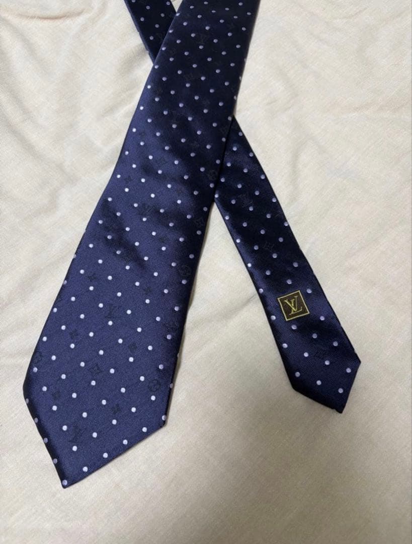 Louis Vuitton ネクタイ ドット柄 ネイビー