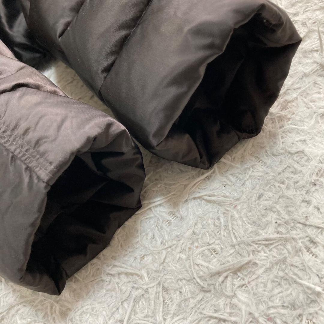 16986✨ピューテリー 42 ロングダウンコート ファー グースダウン 茶色