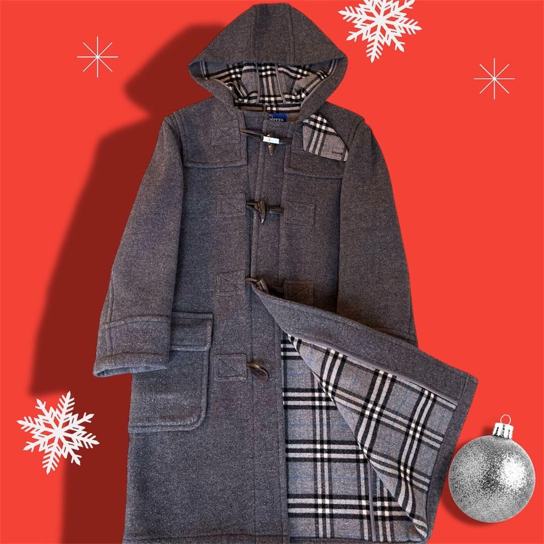 BURBERRY BLUE LABEL チェック ロングダッフルコート