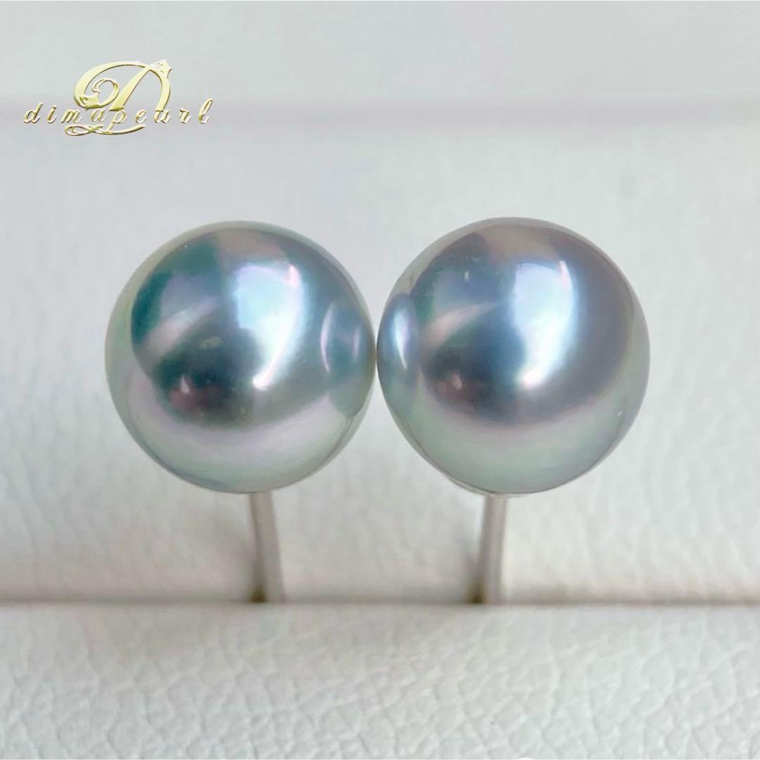 AYA様まとめ専用本真珠あこや真珠グレーピンク無調s925直結ピアスBL951