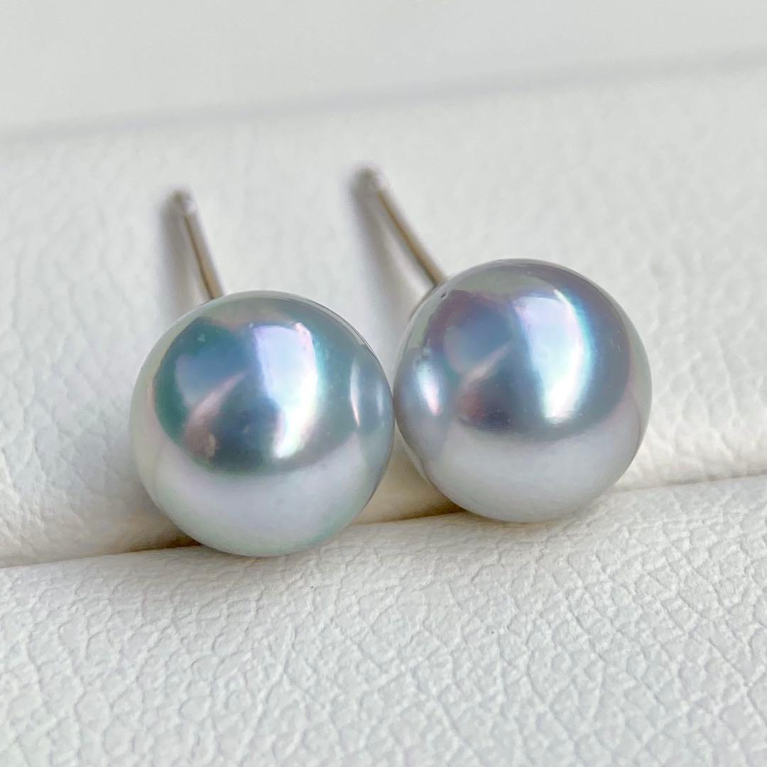 AYA様まとめ専用本真珠あこや真珠グレーピンク無調s925直結ピアスBL951