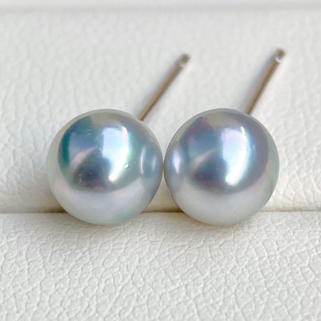 AYA様まとめ専用本真珠あこや真珠グレーピンク無調s925直結ピアスBL951