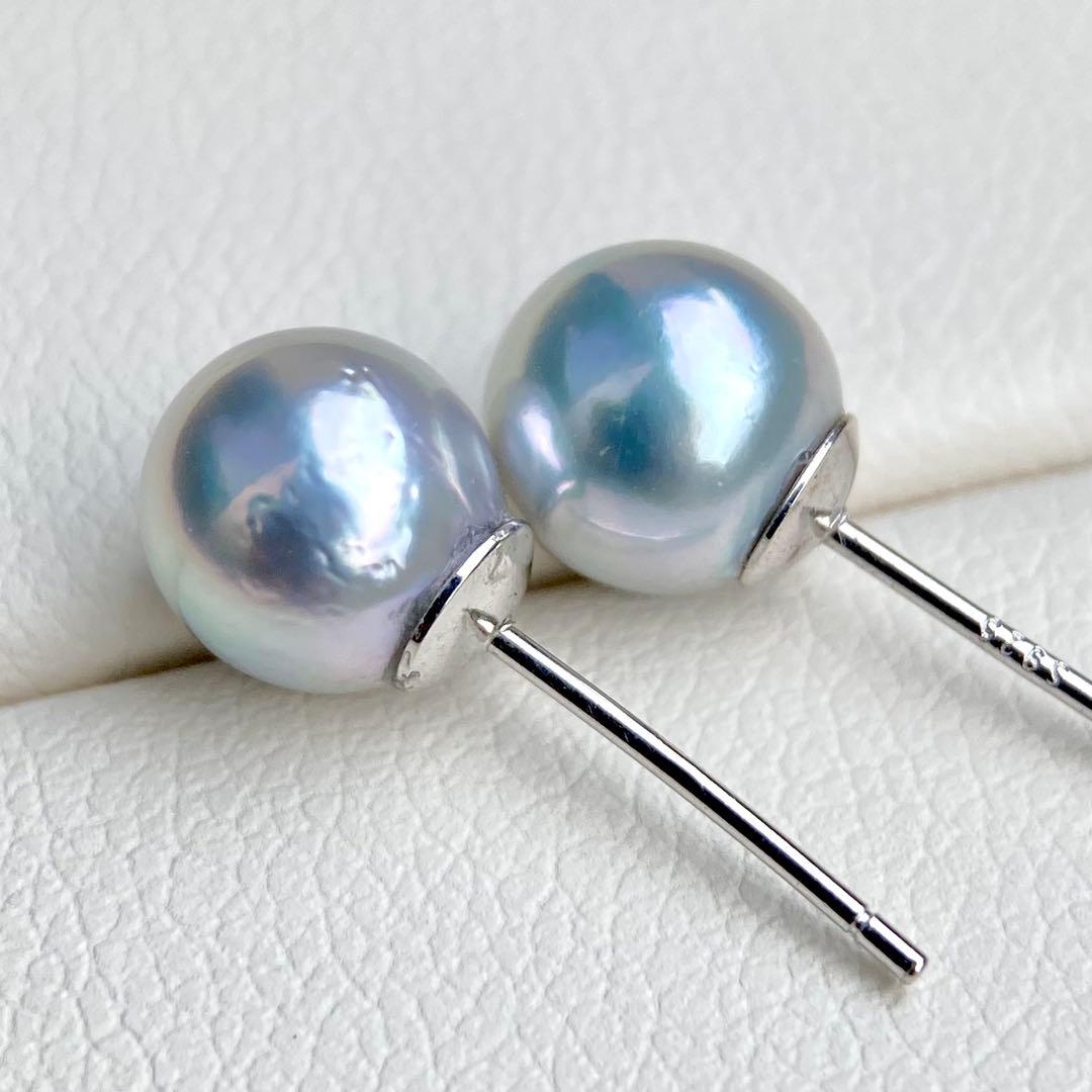 AYA様まとめ専用本真珠あこや真珠グレーピンク無調s925直結ピアスBL951