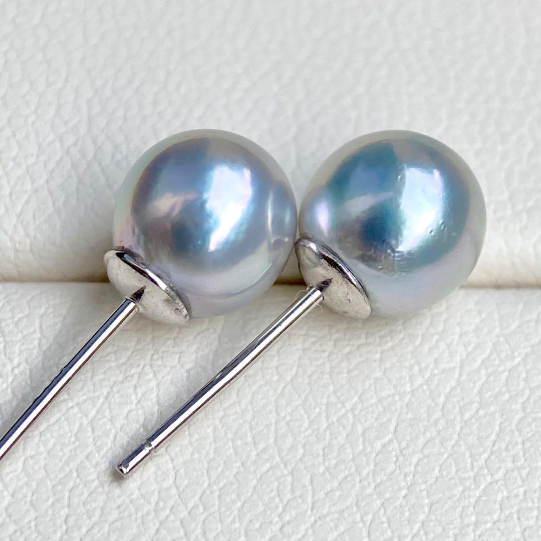 AYA様まとめ専用本真珠あこや真珠グレーピンク無調s925直結ピアスBL951