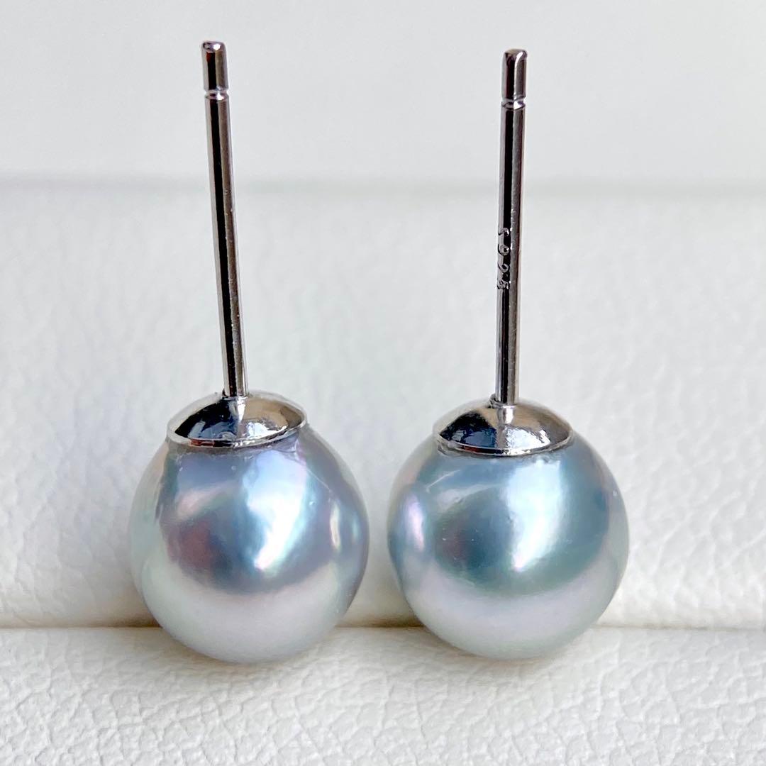 AYA様まとめ専用本真珠あこや真珠グレーピンク無調s925直結ピアスBL951