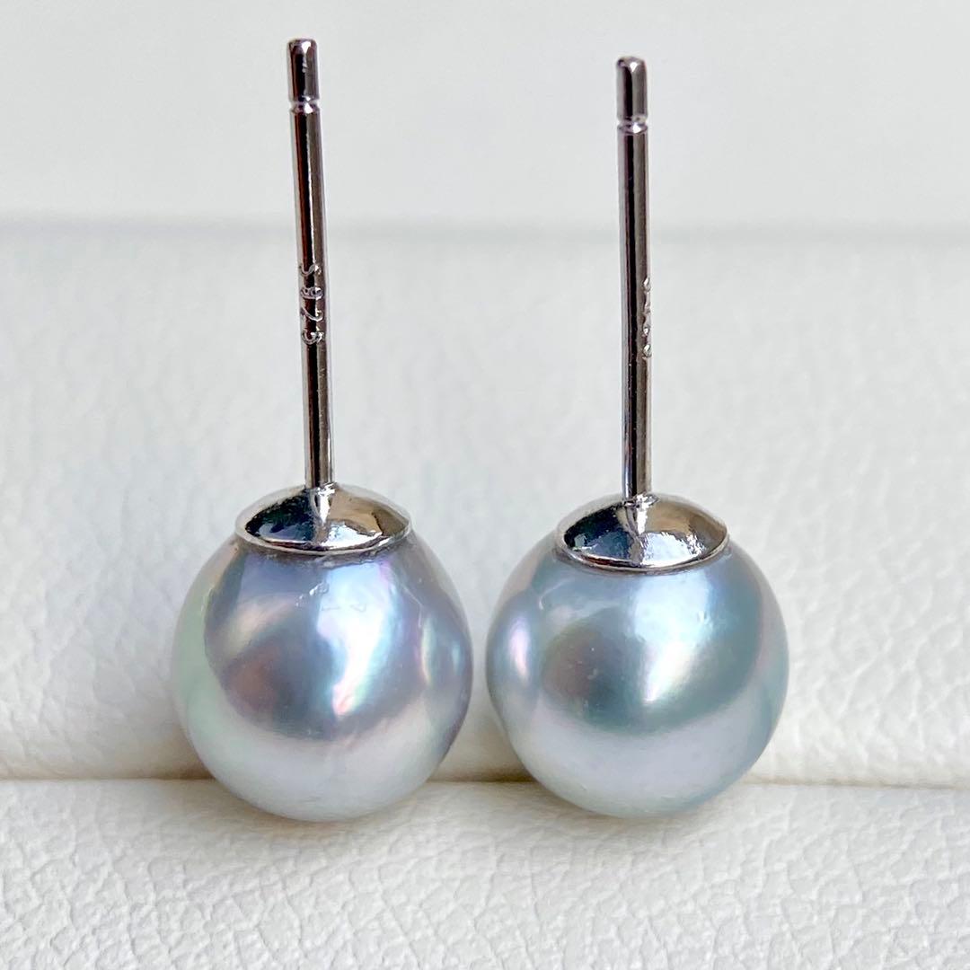 AYA様まとめ専用本真珠あこや真珠グレーピンク無調s925直結ピアスBL951