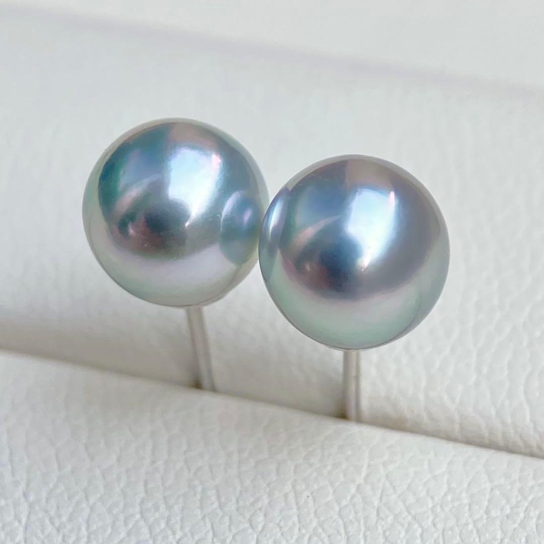 AYA様まとめ専用本真珠あこや真珠グレーピンク無調s925直結ピアスBL951