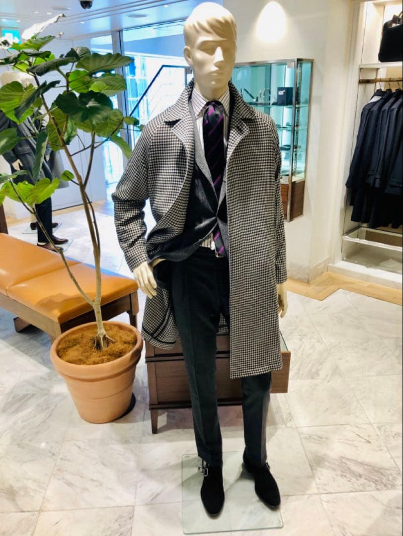 タリアトーレ Brilla 別注 ハウンドトゥース バルカラーコート