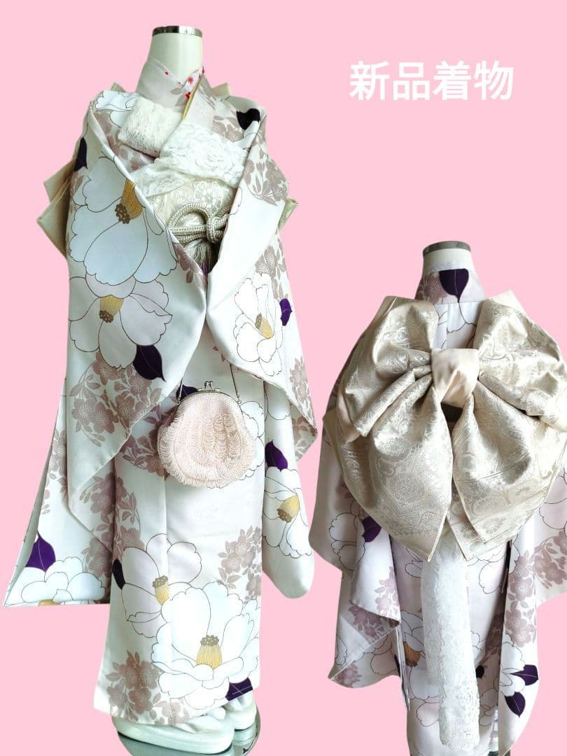 新品☆椿の花が可愛らしい着物☆七五三フルセット
