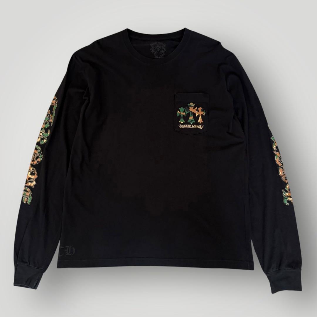 美品　CHROME HEARTS カモフラ　ホースシュー　長袖カットソー　ロンT