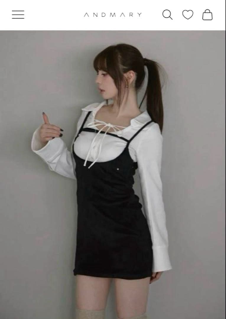 アンドマリー　Betty velour mini dress