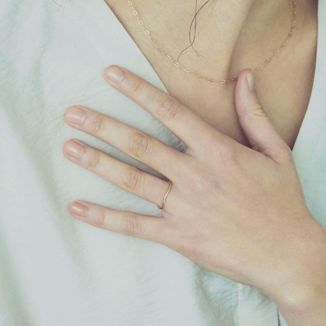 新品 ete K10 YG 【現行品】レイヤード ウェーヴ リング 17号