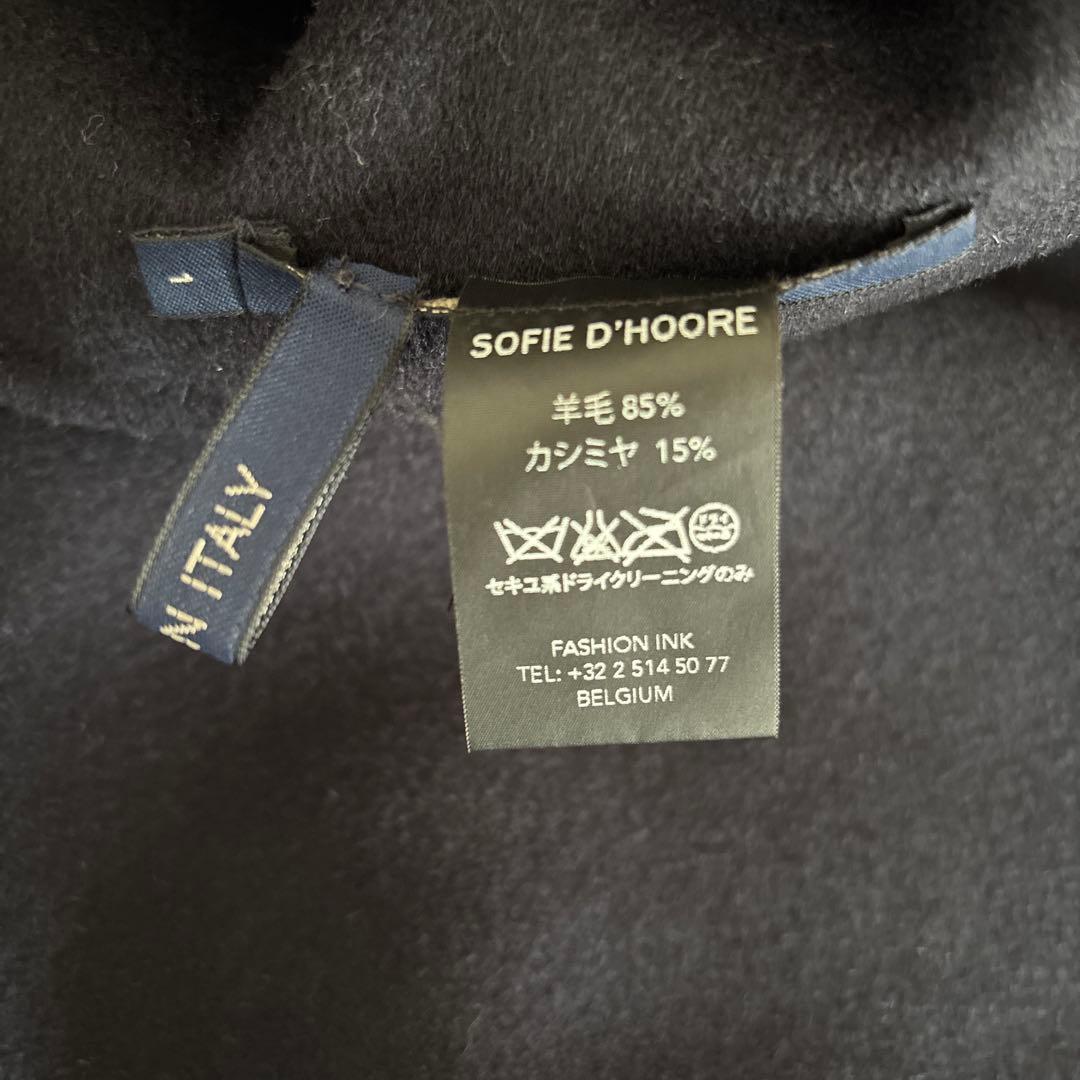 【美品】SOFIE D'HOORE カシミヤ混　ポンチョコート　1 ネイビー