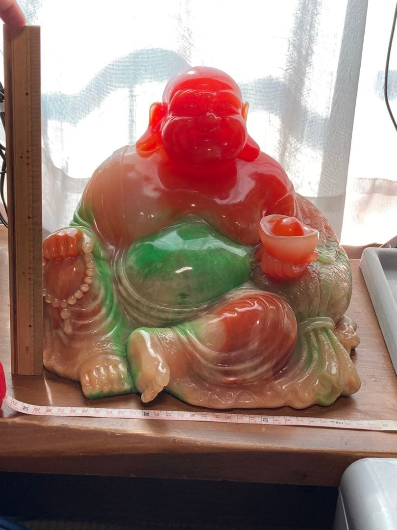 七福神　布袋様　翡翠？　瑪瑙？　置物　中古　縁起物　重量10k超