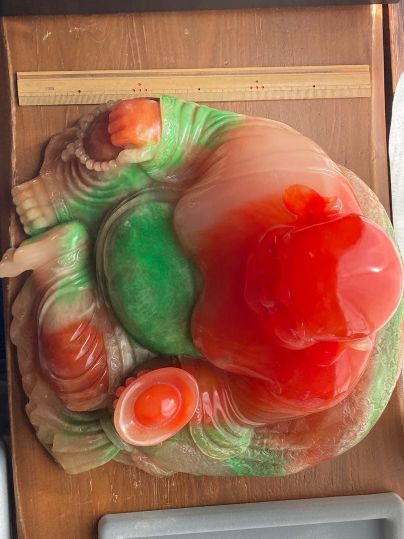 七福神　布袋様　翡翠？　瑪瑙？　置物　中古　縁起物　重量10k超