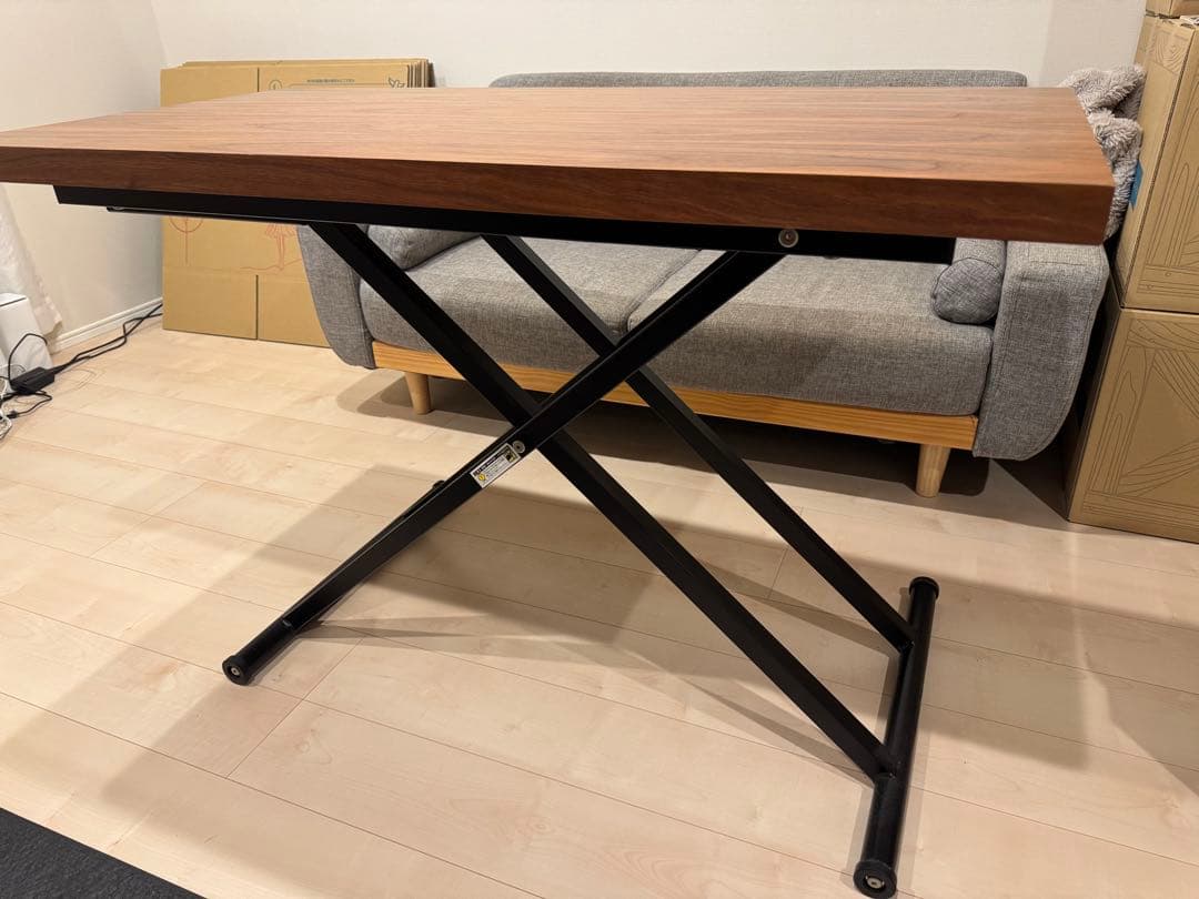 昇降ダイニングテーブル　アクティブ　ウォルナット