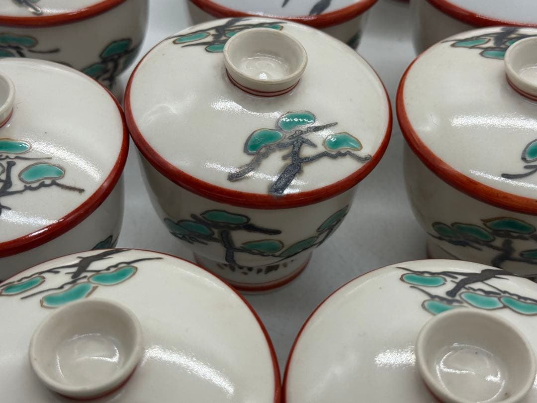 眞葛　腰高茶碗蒸しお碗20個　木箱付　懐石料理　送料込み260205