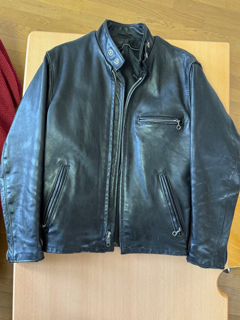 schott ショットブラック シングルライダースジャケット　36 M相当