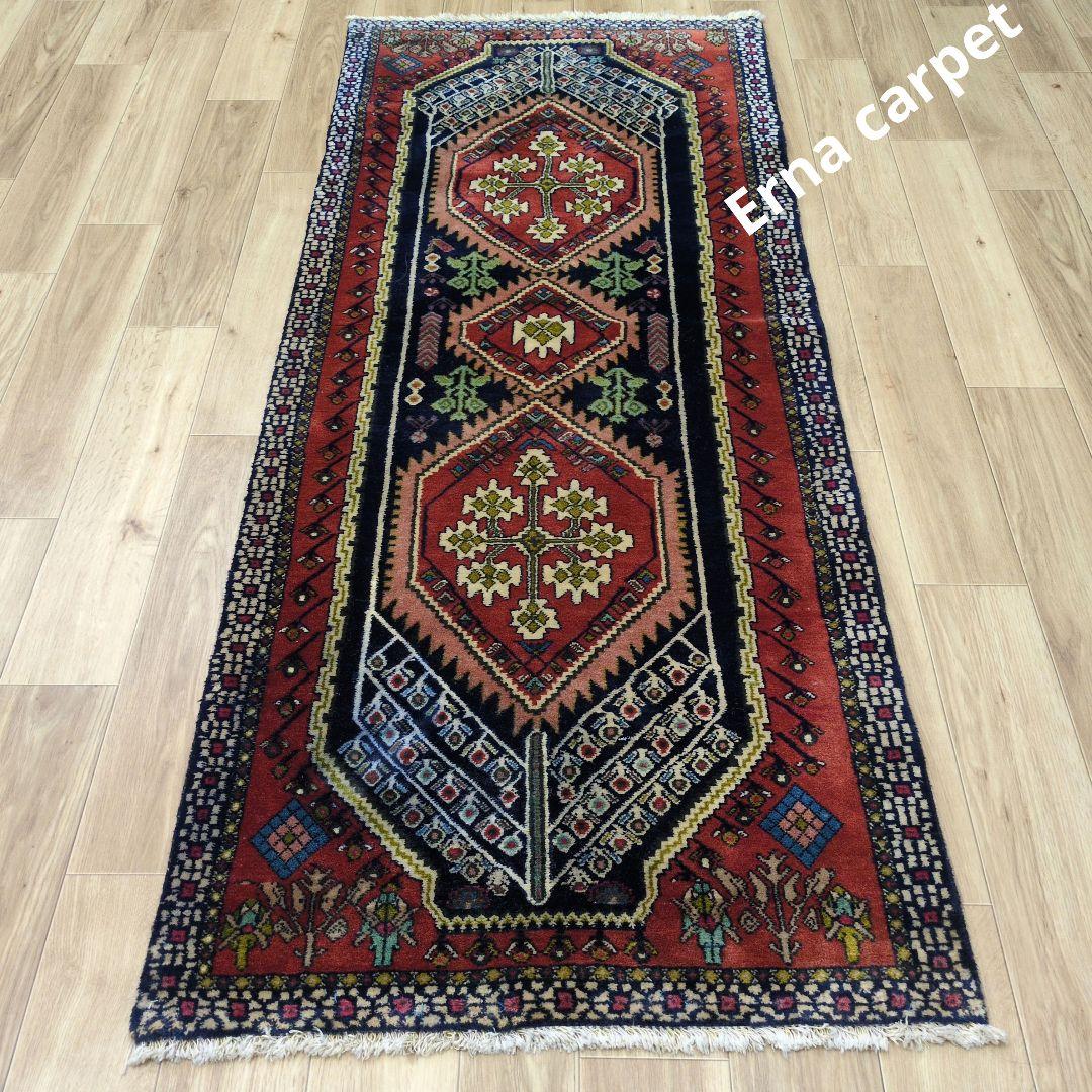 ペルシャ絨毯　シ－ラーズ産 190x75 クリーニング済 shiraz