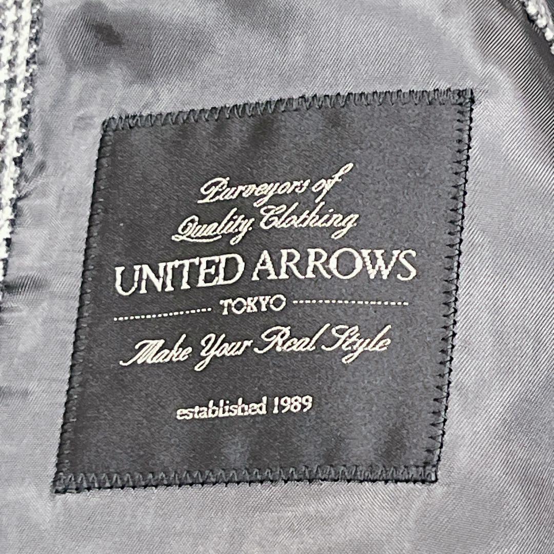 『ユナイテッドアローズ』カノニコ生地 ハウンドトゥース ステンカラーコート XL