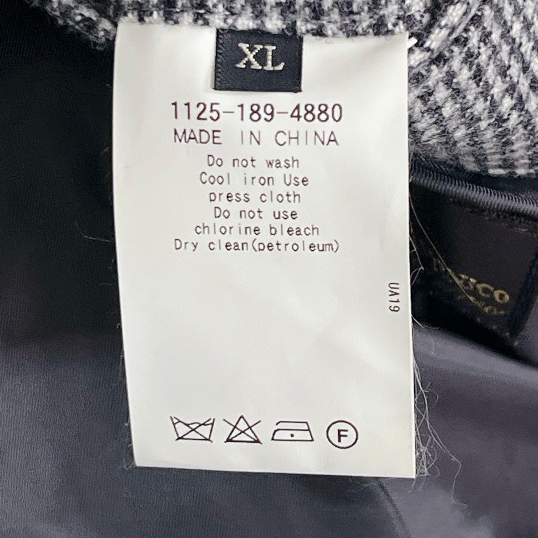 『ユナイテッドアローズ』カノニコ生地 ハウンドトゥース ステンカラーコート XL