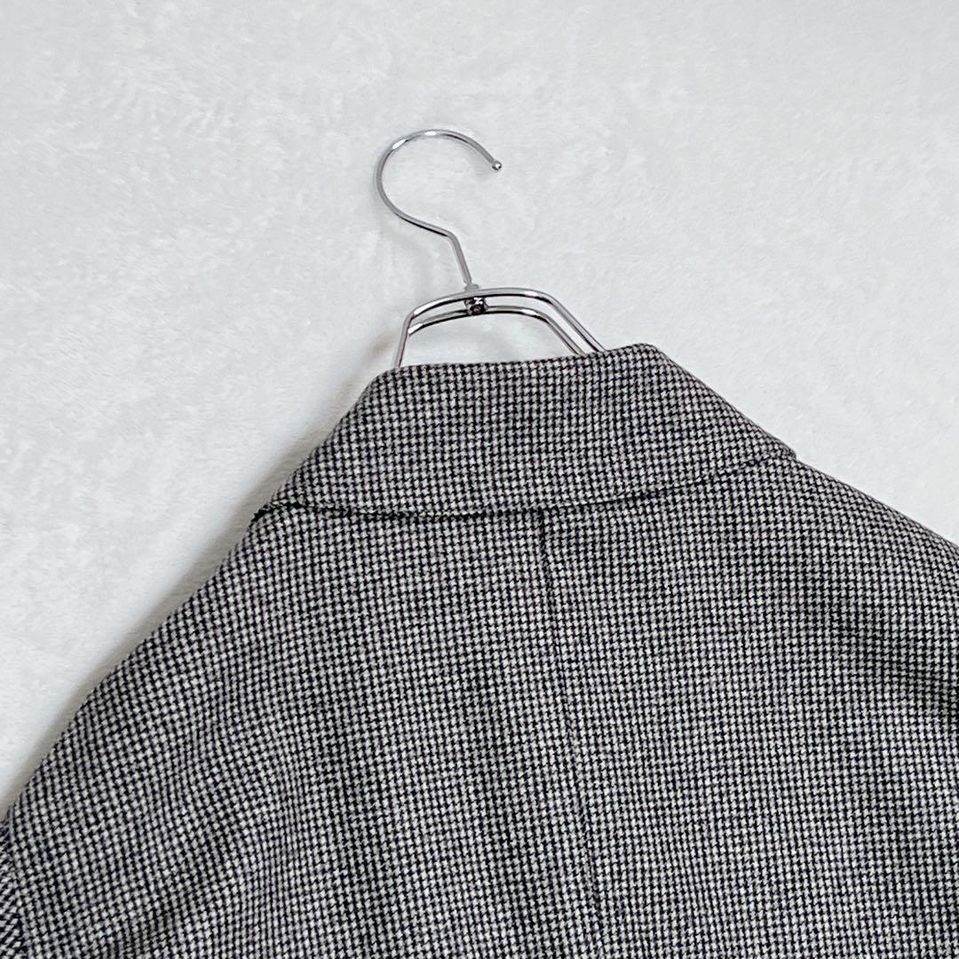 『ユナイテッドアローズ』カノニコ生地 ハウンドトゥース ステンカラーコート XL