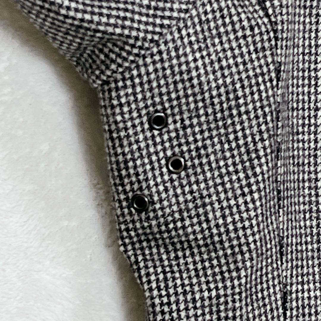 『ユナイテッドアローズ』カノニコ生地 ハウンドトゥース ステンカラーコート XL