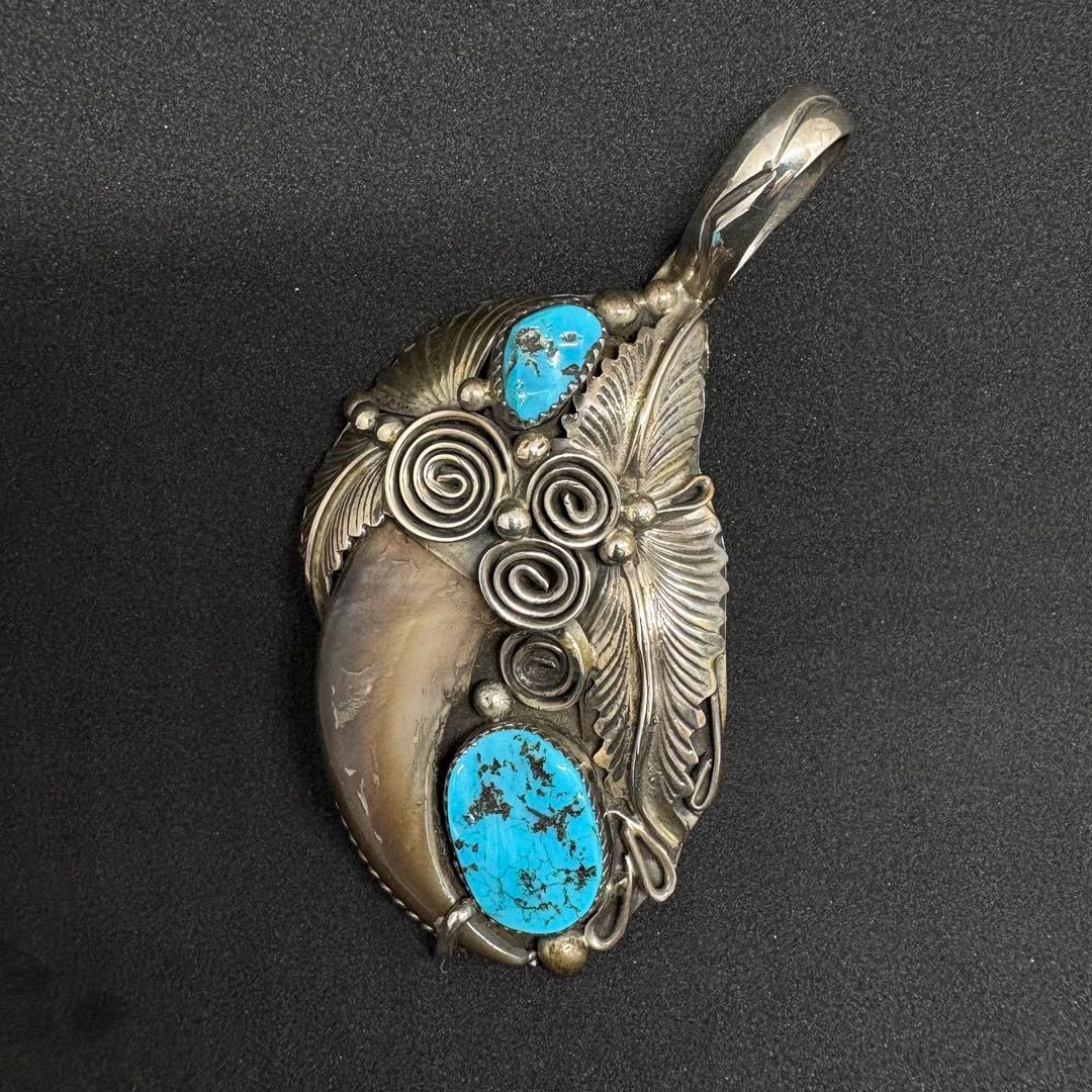 【希少・特大】ナバホ族 M. Thomas Jr.作ベアクロー ペンダントトップ