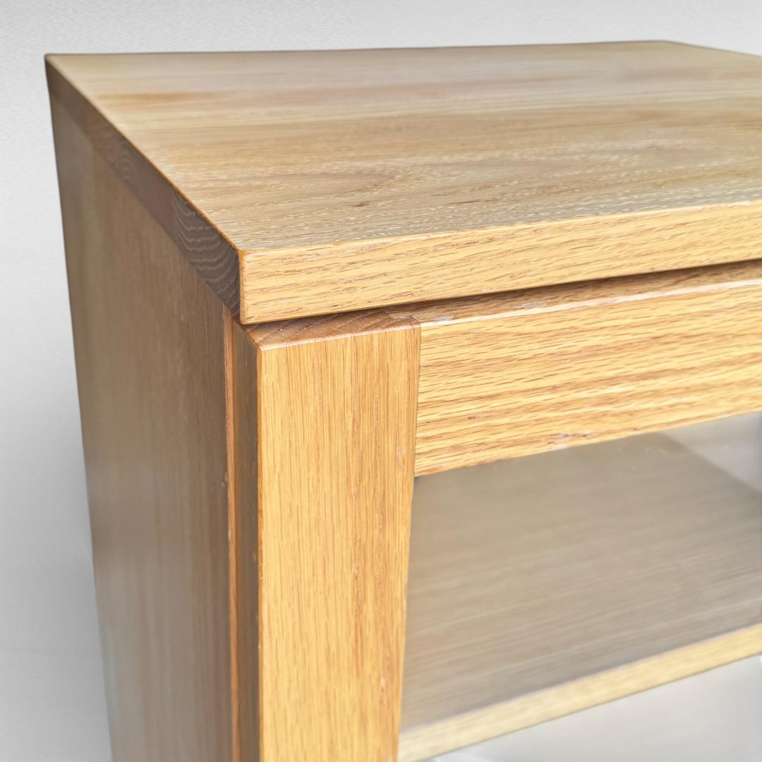 レグナテック ガラス扉　収納棚 引き出し付 無垢材 レッドオーク 幅50