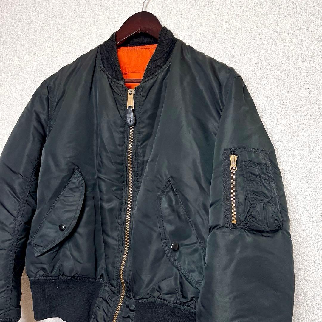 90s USA製 ALPHA INDUSTRIES MA-1 ブラック S