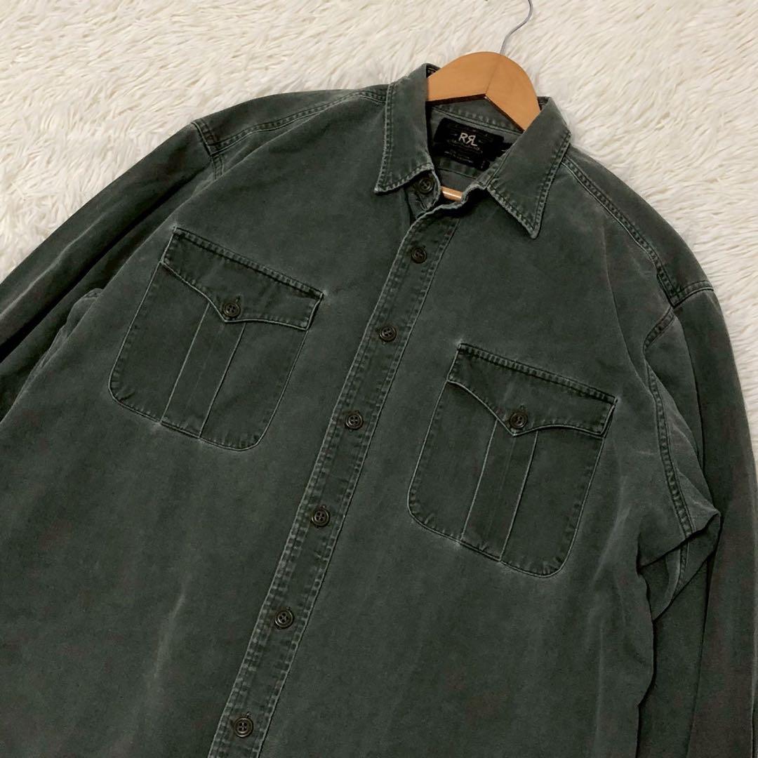 美品◎RRL Double RL タンガリーシャツ シャツジャケット Lサイズ