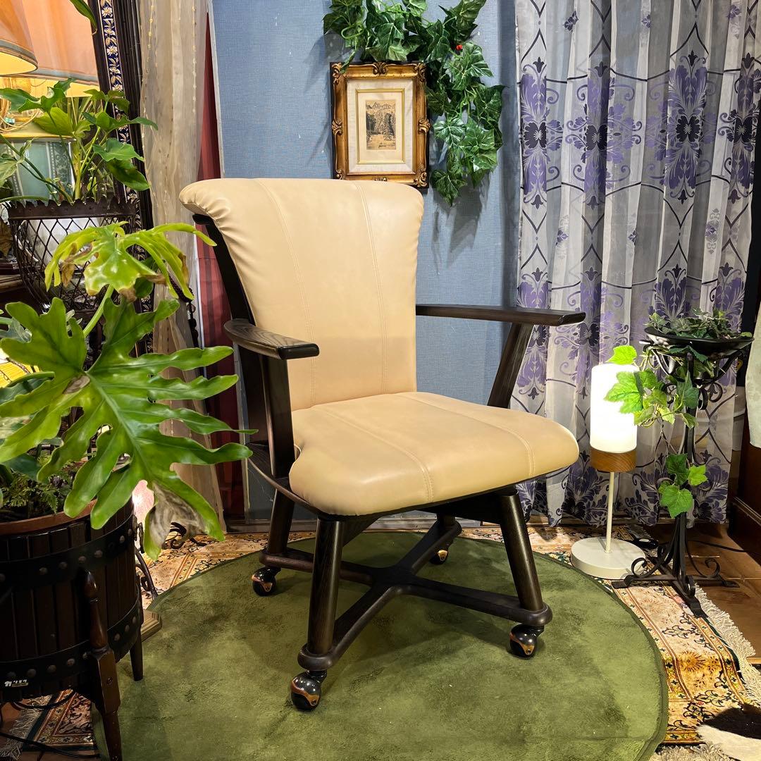 Sale L ４ NAGANO キャスター付き　３６０度回転　　アームチェア