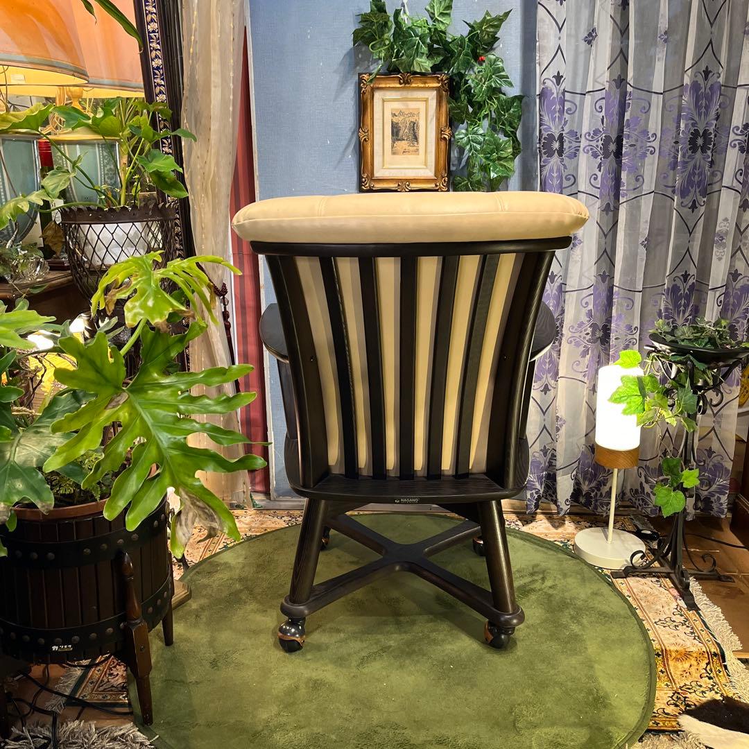 Sale L ４ NAGANO キャスター付き　３６０度回転　　アームチェア