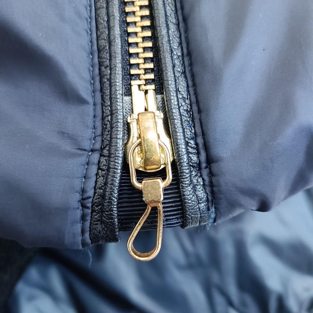 【美品】ナノユニバース 西川ダウン リアルファー ロング 38 ネイビー