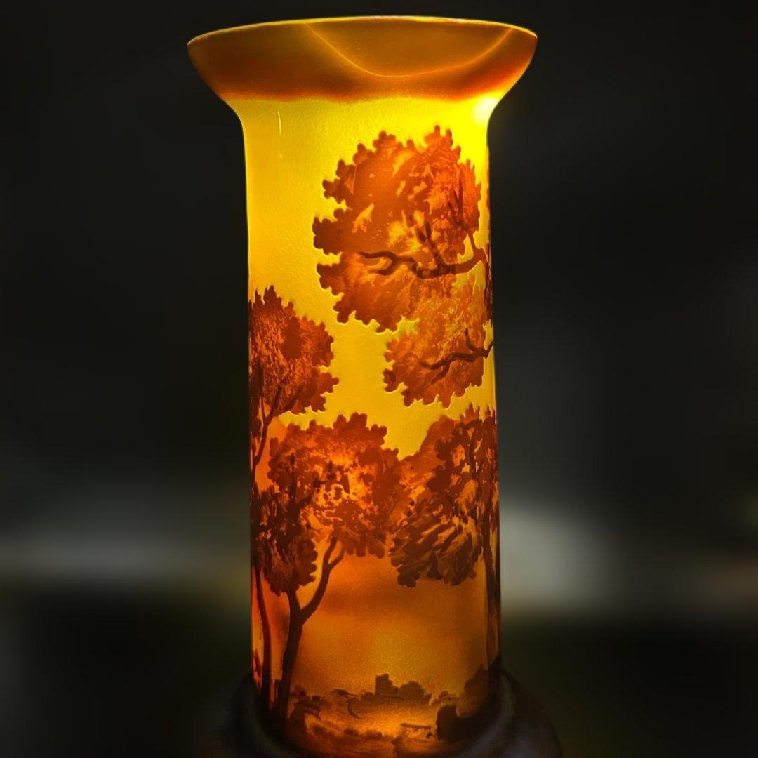 アンティーク レトロ 花瓶 植物 ガレ風 (美品）